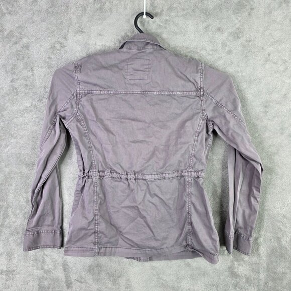 Womens Sonoma Gray Utility Jacket Full Zip Long Sleeve Cotton Stretch Size M - Picture 5 of 8